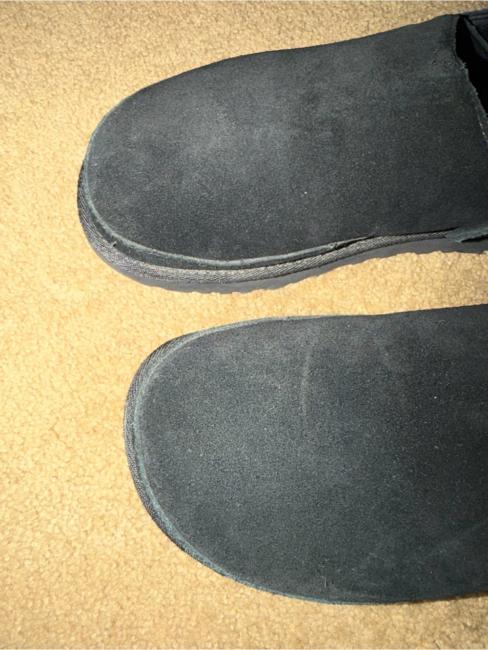 UGG Black Suede Slip-On Clog with Heel Strap - Picture 2 of 7